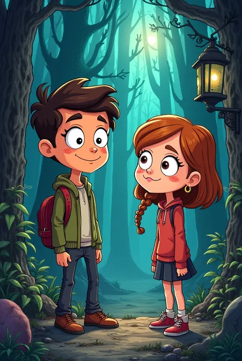 Draw two brothers  ( Man and woman)  series style - gravity falls