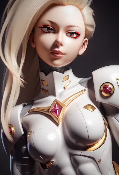 (whole body), ( realistic , [Anime]), (3d:0.3), Dramatic lighting, ((masterpiece)),(quality),( high definition ), Tall Lady Voidstar, [[【Covered ABS]], ((X-Ray Power Armor|Bodysuit with lines|White Power Armor) Mechanical arm), Long black hair undercut, [ ...