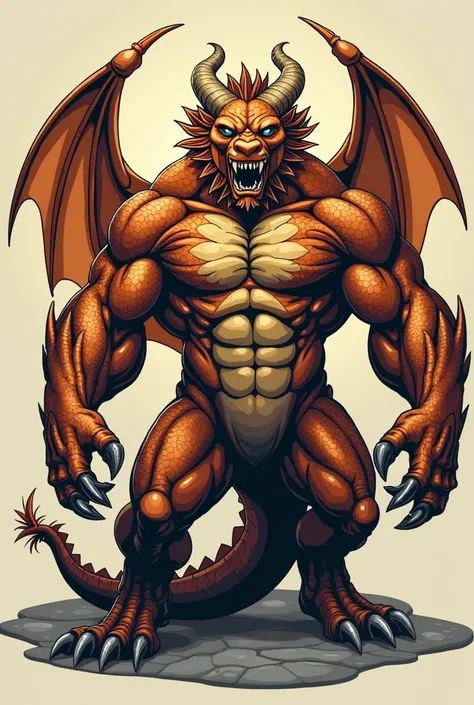  A mascot in the form of a muscular male dragon, for a mining geotechnical team , I need a full view of the dragon and focused on creating a logo