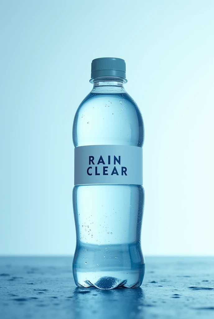 generate a lable horizontal wrapper name "rain clear" for water bottle