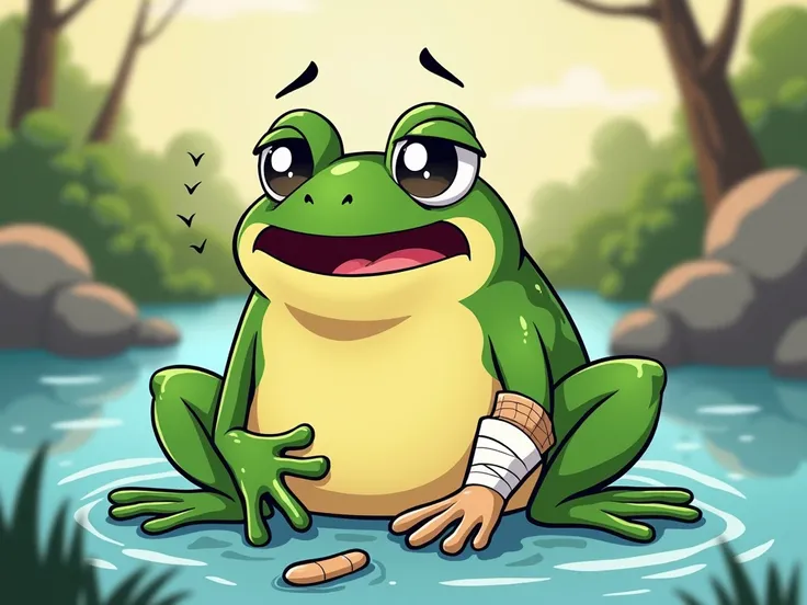 injury frog cartoon