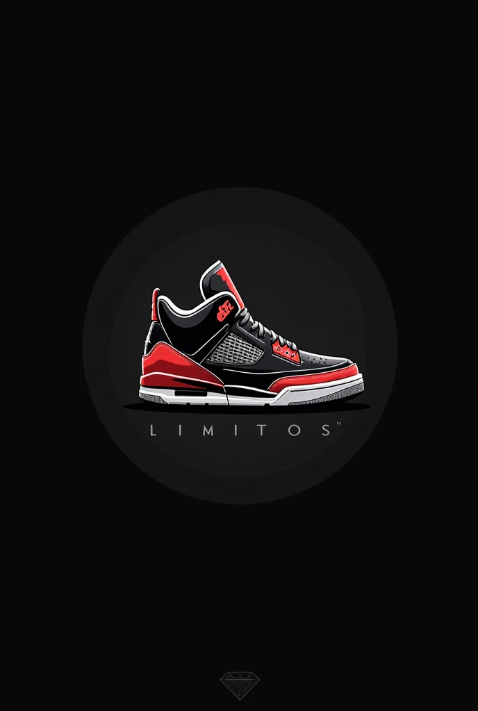 Do that same image with a black gradient background And I want the letters to say the same thing but instead of being lowercase in capital letters and the logo that is in the middle of a sneaker change it for another sneaker 