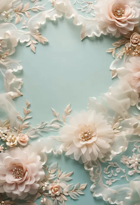 ((background only)),Overhead shot,(((masterpiece))), (((Highest quality))), ((Super detailed)), ((Very delicate and beautiful)), ( greatest masterpiece :1.4),delicate,８ｋ,((Arrange the square shaped fabric all over:1.5)),((Frills:1.5))((Beautiful layered tu...