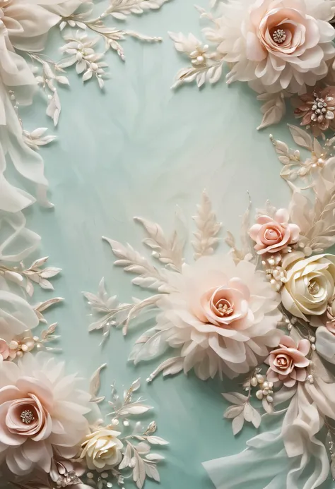 ((background only)),Overhead shot,(((masterpiece))), (((Highest quality))), ((Super detailed)), ((Very delicate and beautiful)), ( greatest masterpiece :1.4),delicate,８ｋ,((Arrange the square shaped fabric all over:1.5)),((Frills:1.5))((Beautiful layered tu...