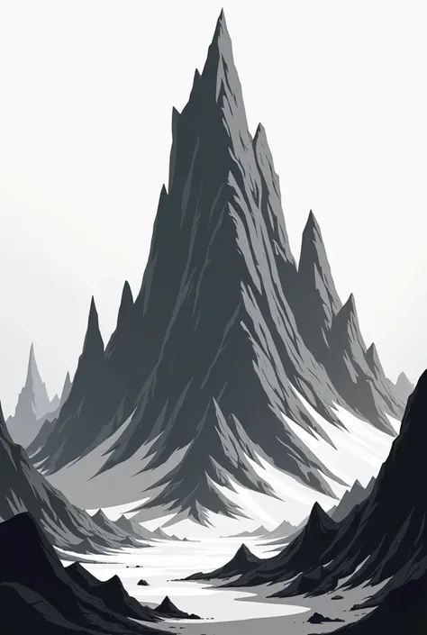 Huge mountain model 3D cartoon for adults black and white
