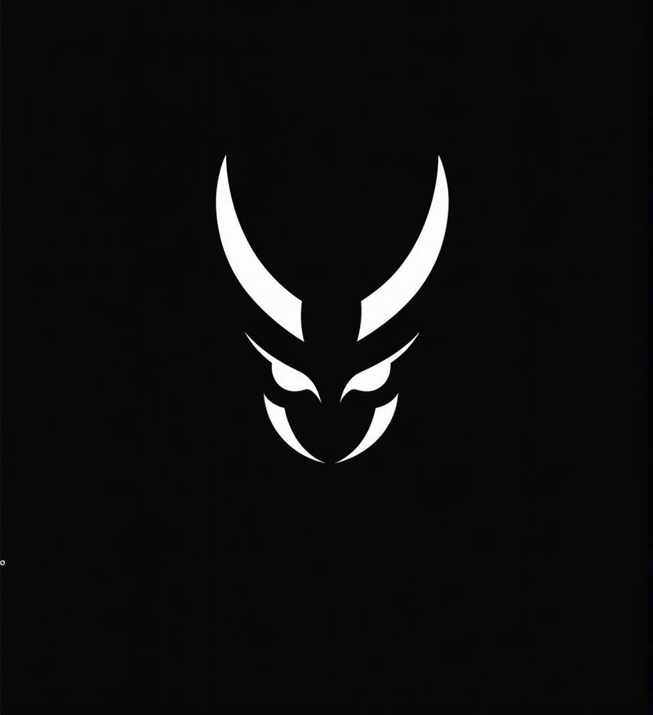  generates a minimalist logo in the shape of a Japanese samurai helmet, Use the letter H as the base for the shape of the case ,  dont forget details such as horns and fangs , the logo in white and the completely black background