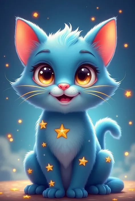 Star Money Company Mascot, blue , yellow , star , cute , cat