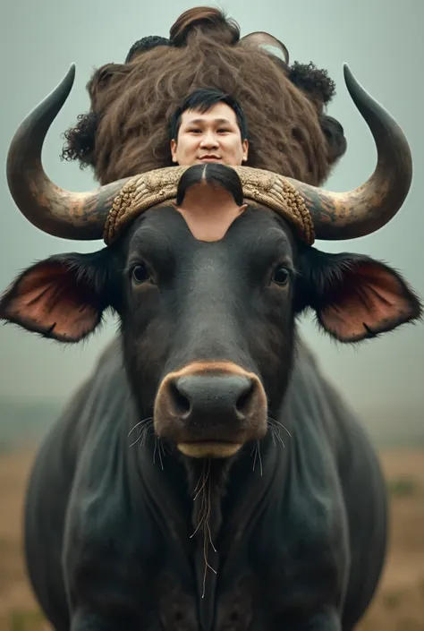 1. people face in Figure 2 .Mix and match with Thai buffalo 3.Add 4 ., also insert the buffalo nose