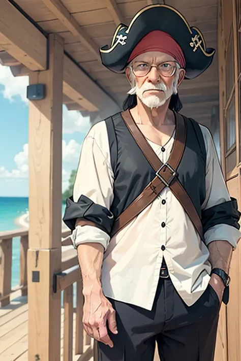 Male human old man pirate pokemonai-fan style 