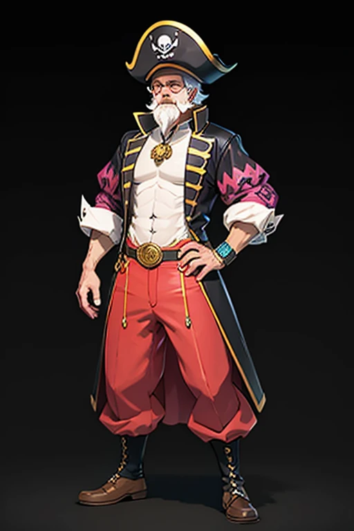 Male human old man pirate pokemonai-fan style 