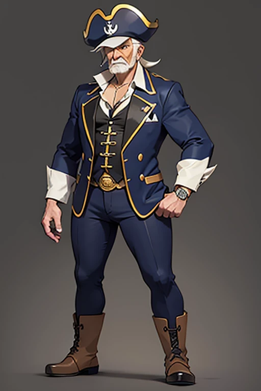 Male human old man pirate pokemonai-fan style 