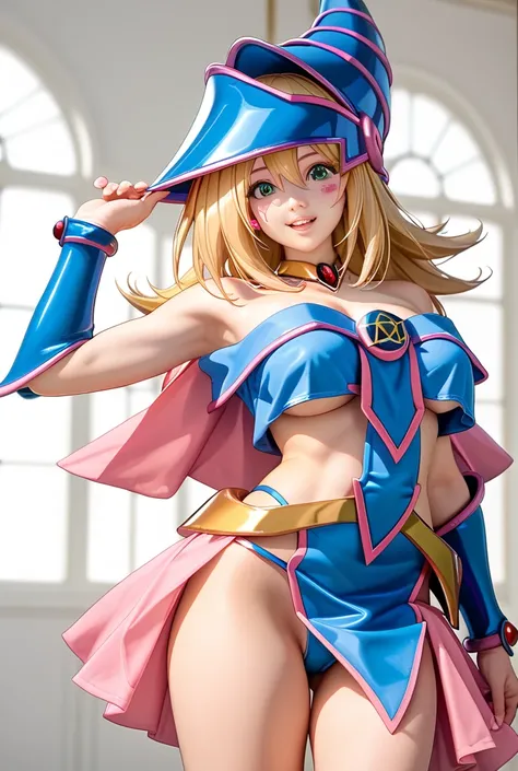 r18, Sexy, dark magician girl,(((real))), ((((show off pantie)))),14歳、((under wear model))、((足を開いて座る))