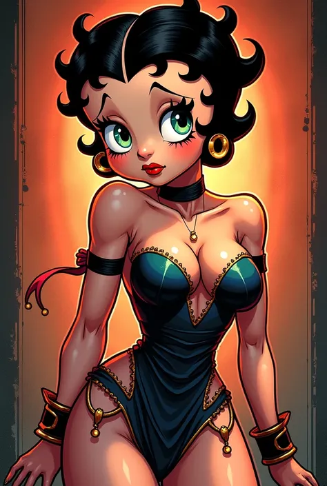 Betty boop  de corpo inteiro Kitana mortal kombat game sexy art nudes naked Cartoon anime full body cartoon style in jump action comic marvel style com joelhos no chão 