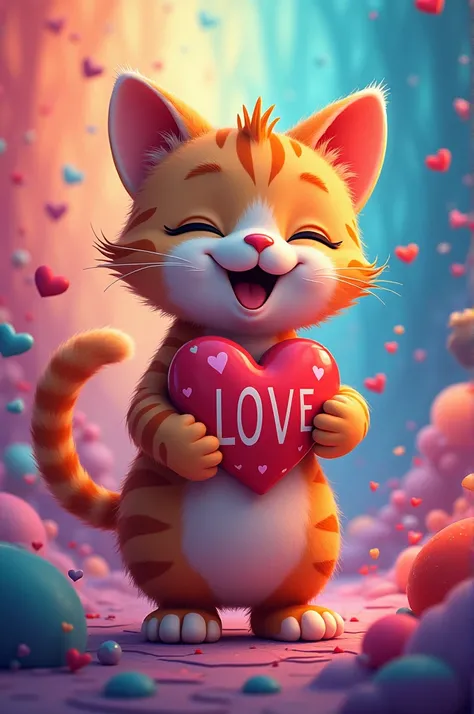 You can make a ish photo that says love to me in the middle of the cat, so that it will be colorful. Something that will attract the curiosity of the ren 