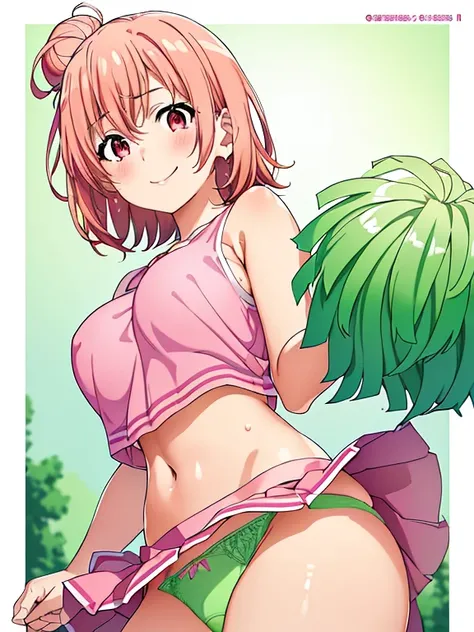 ( masterpiece top quality high resolution perfect pixel depth of field 4K ) PERFECT BODY OF ONE GIRL STARING AT THE VIEWER ,

Masterpiece of the highest quality Yuigahama Yui,  short hair,  pink hair,  single hair bun,  

, smile,   open mouse, Big Breasts...