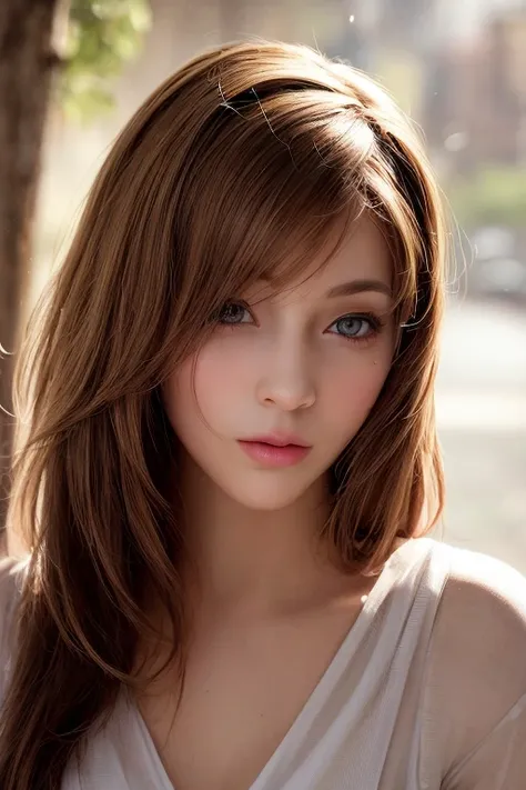 (masterpiece:1.3), (  top quality: 1.4), 
  cinematic lighting , 
( １ girls with light makeup),   beautiful face, (  realistic face), 
  beautiful hairstyle  ,
  Real Eyes ,   beautiful detailed eyes , 
(  real skin ),   Beautiful skin, 
(blouse), 
  absur...