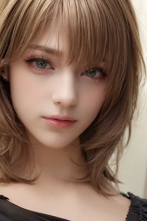 (masterpiece:1.3), (  top quality: 1.4), 
  cinematic lighting , 
( １ girls with light makeup),   beautiful face, (  realistic face), 
  beautiful hairstyle  ,
  Real Eyes ,   beautiful detailed eyes , 
(  real skin ),   Beautiful skin, 
(blouse), 
  absur...