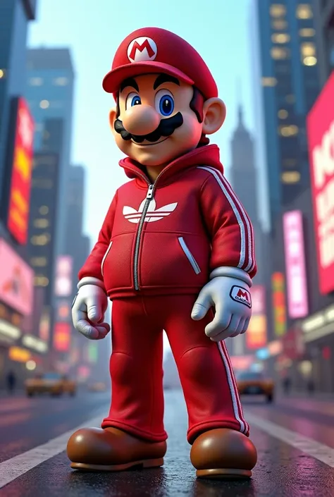 Mario in city and in Adidas tracksuit