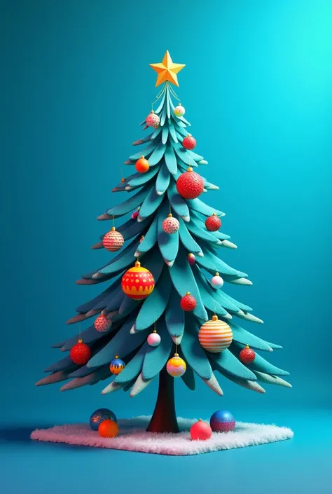 stylized christmas tree blue background