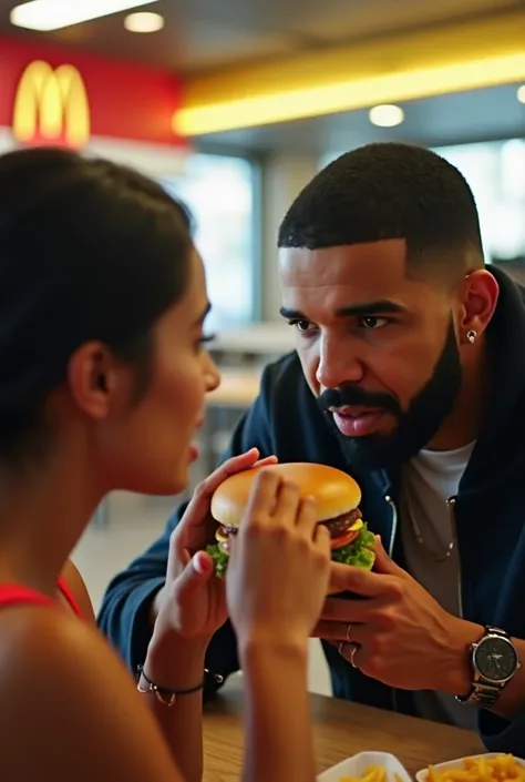 drake eats big mac with his s