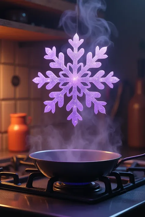 Purple Snowflake on the stove