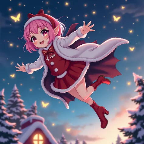   from customers （Nazuna）。Dracula has   。   she flies through the Christmas night sky 。  There are characters 。 her hair is pink and bob hair   。on clothes（Myow ）  It was written  。   she has a cute face and is liked by everyone  。   has a heart that is se...