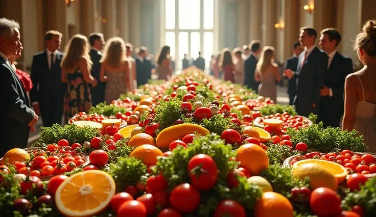 New Years vegetable and fruit reception