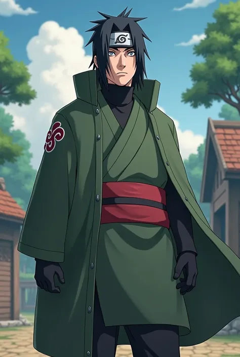 Third Hokage with Jirah ninja suit and Konoha emblem headband 