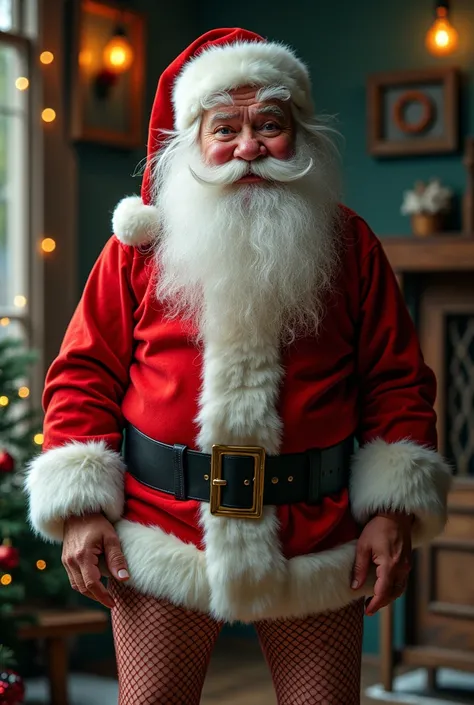 Santa Claus with fishnet stockings