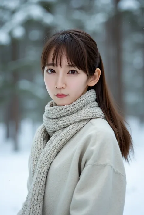 1 Female,  face up,  light brown hair , blunt bangs,  hair behind ears ,   hair over shoulder,  long hair,  slender figure,  Ultra Fine Face, Thin face, Gentle lips,  beautiful eyes, Light blush,   eye is light brown , Please see here , Ultra-thin hand, Ve...