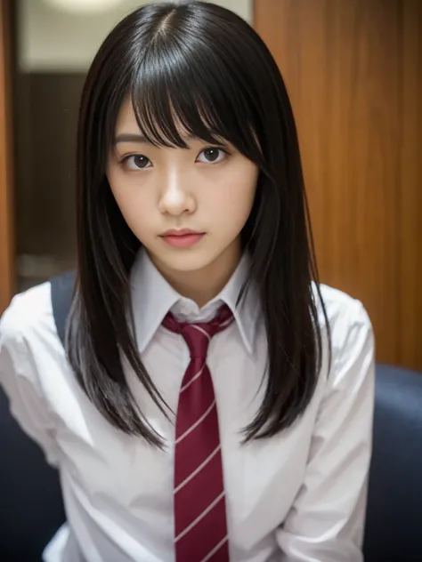 　university student　白いワイシャツ　真っ直ぐ立つ


　photograph　Too gentle 　Underwear model　 Japanese　 facing the front　 ID photo　 Love Hotel 　　(highest quality, Tabletop:1.2), 1 girl, alone, Black Hair,Beautiful eyes in every detail,(school uniform),Upper body,bangs,ear...