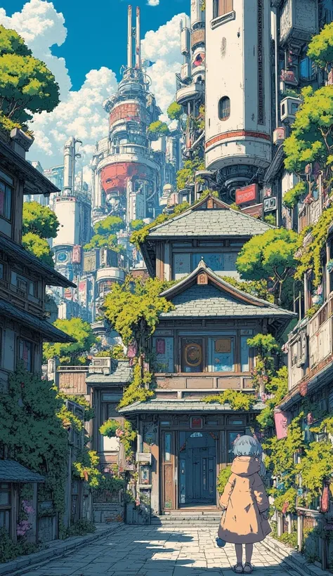  futuristic　Machine City　moss　ivy　green　Teahouse　Goodwill