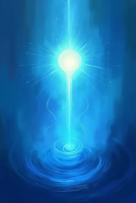 Throat chakra , nuances de couleurs bleues,  light radiates from the heart with rays of energy