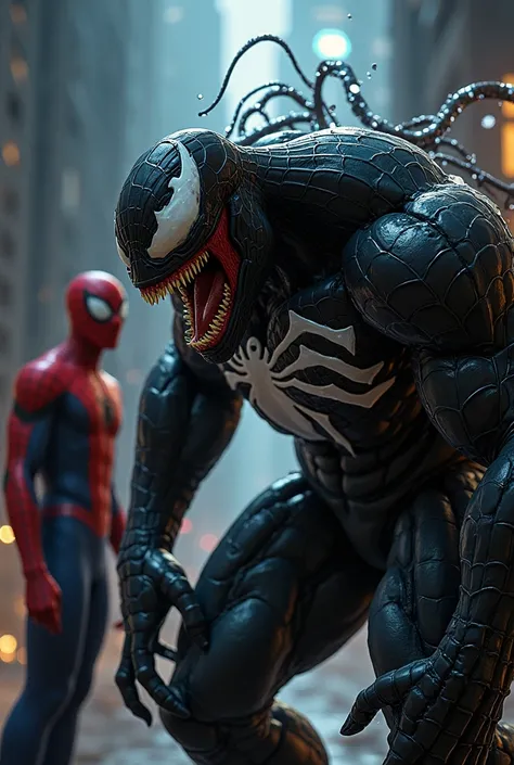 Venom (growling): "I don’t like this… it’s messing with my head!"
Spider-Man (stepping back): "That’s not us… it’s something else!"
