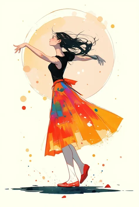 Woman dancing,Millerball,Im plummeting to the ground , poster art, Screen Printing Poster,  graphic novel cover art ,  graphic details ,  promotional artwork , Poster illustration, Illustrated poster, By Jens Sondergaard  ,  fashion illustration drawn on a...