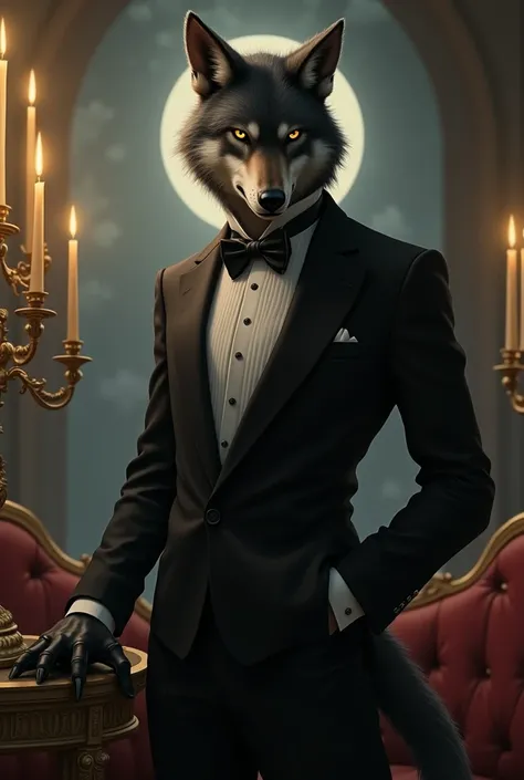 werewolf、White Wolf:1.7、 very gentlemanly werewolf、The Hairy Wolfs Hand、Slim face、A werewolf in a tuxedo、british gentleman、