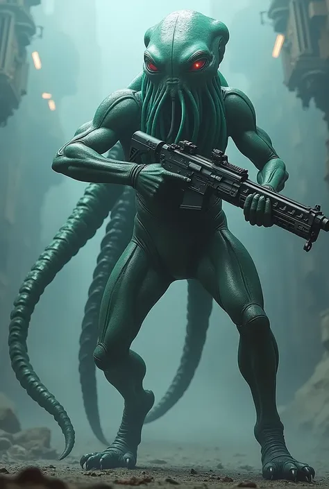 Alien squid with a rifle
