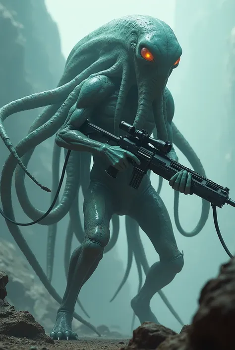 Alien squid with a rifle
