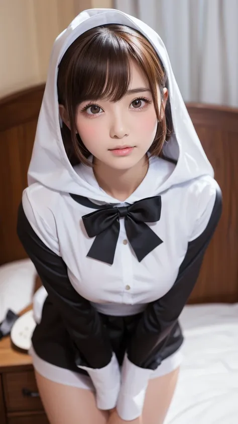 1 girl in maid uniform, extremely shy and embarrassed expression, orgasmic ecstasy face, very slim body, highest resolution, best quality, masterpiece, 4k, 8k, 16k, anatomically correct, detailed eyes, detailed face, extremely beautiful face, very cute fac...