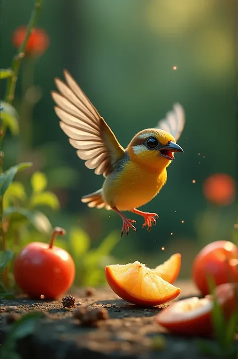 Once upon a time, there was a little bird who was always hungry. No matter how much it ate, it was never full.