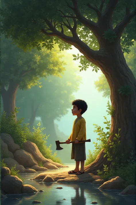 title: The Reward of Truth

In a village, there lived a poor but honest boy named Ahmed. Ahmed worked hard and lived with his mother. He always spoke the truth and considered honesty as his principle.

One day, Ahmed was cutting wood in the forest. A strea...