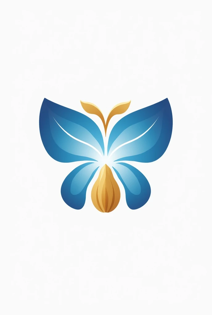  Designing a logo that represents a blue butterfly with a body in the shape of peanuts ,  using white and gold color palettes ,  is essential to transmit the elegance and quality of the companys product , being unique and easy to remember ,  and that refle...