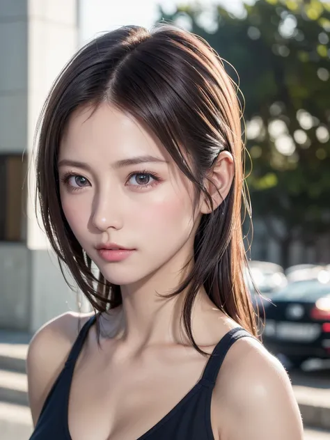 (masutepiece:1.3), (8K, Photorealistic, Raw photo, Best Quality: 1.4), (1girl in), Beautiful face, (Realistic face), (Black hair, Short hair:1.3), bikini of, Beautiful hairstyle, Realistic eyes, Beautiful detailed eyes, (Realistic skin), Beautiful skin, (N...