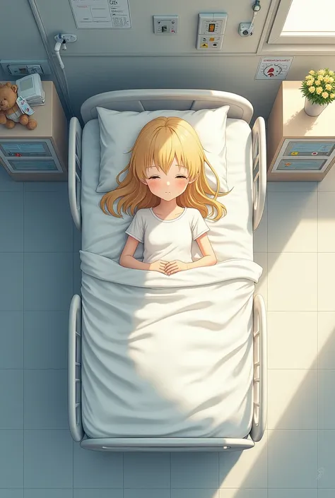  blonde girl hospital bed 