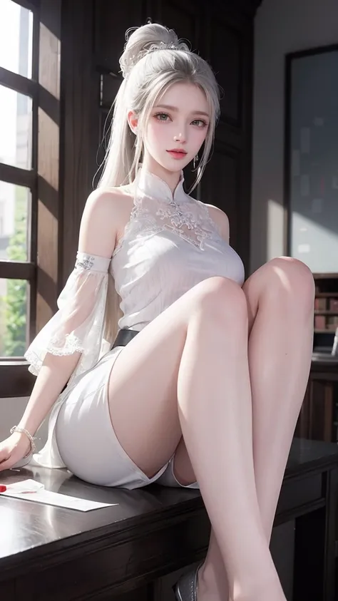 A white hair、Close-up of Miss wearing white mask,  Beautiful Figure Painting , Gu Weiss,   Gurwitz Style Artwork  , White-haired god, author：Yang Jie,  Epic Beautiful Figure Art ,   Extremely fine CG8K wallpaper  , author：Fan Qi, by Wuzhun Shifan, pixiv ar...