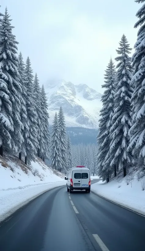 Prompt for C-Art-Eye :
" Create a thumbnail for a driving video with Rinem Weise Campervan through a wintery,  snow-covered landscape .  The roads are clear and clear ,  while the sides of the road and the trees are covered with snow .  The picture shows a...