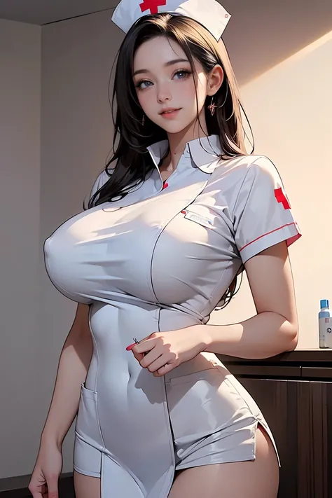 ((Masterpiece, top quality, high resolution, highly detailed CG unified 8K wallpaper)), (huge stunning goddess shot, very hot and sexy, jaw-dropping beauty, perfect proportions, beautiful body, slim body beauty:1.3), (Three sexy nurse:1.3), (Wearing a nurs...