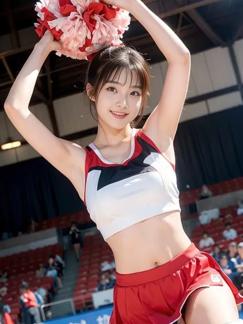 Beautiful Japanese women doing cheerleading, smile, NSFW