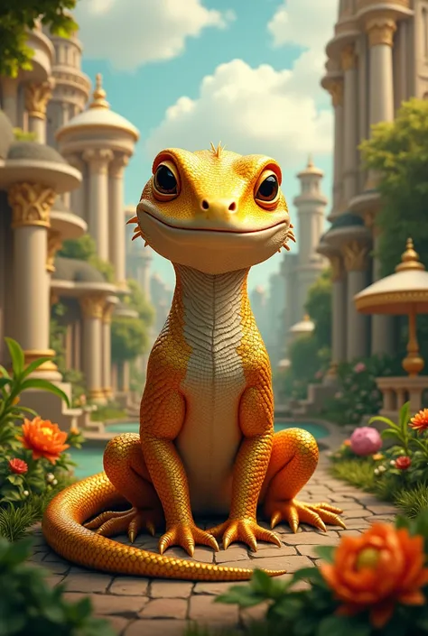 Gideon the golden lizzard from rich community