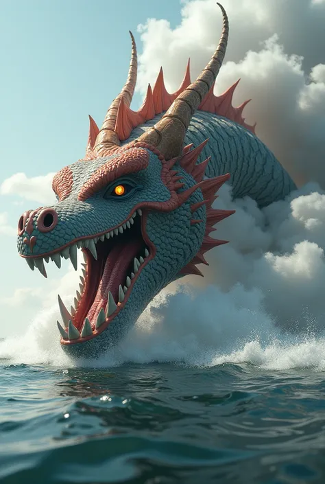 Gigantic inflatable Sea Dragon farting Diesel Smoke accelerating With a Extremely Powerfully LOUD Engine Revving Roar 